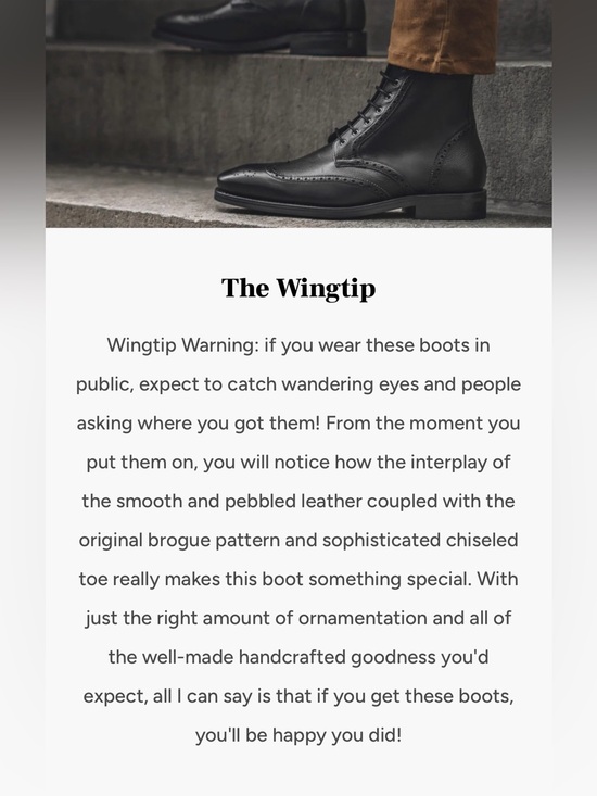 New! Thursday Boots Black Wingtip* main image 2